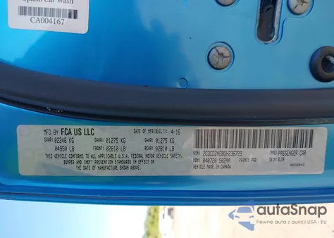 2016 Dodge Challenger Sxt Plus z USA, uszkodzony, nr VIN 2C3CDZAG8GH236729